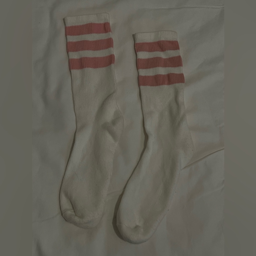 american apparel pink striped socks